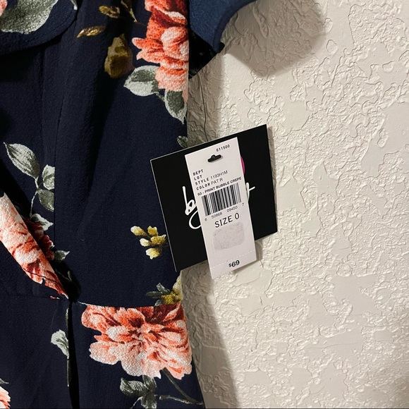 By & By women’s floral print off the shoulder high low hem bubble crepe dress, 0 - Picture 10 of 11